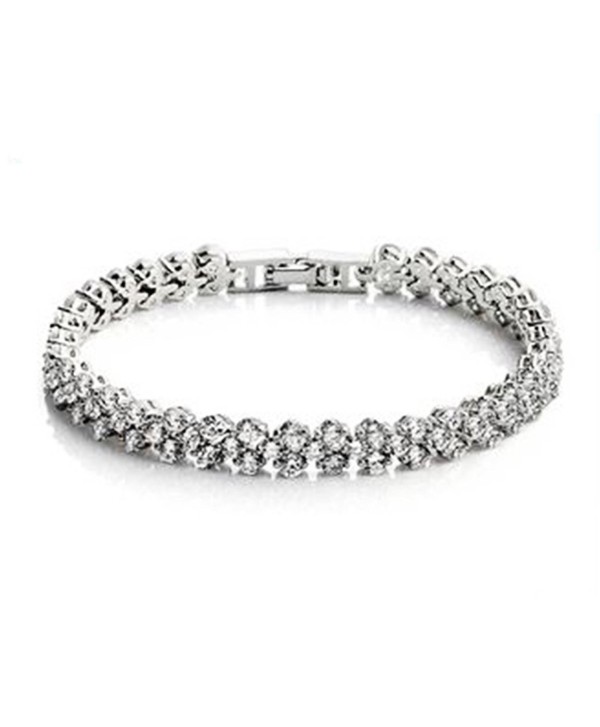 Sephla Fashion Jewelry Super Sperkle Crystal Heart Shape Link Rome Bracelet - C8126JJDCVV
