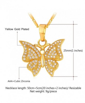 Diamond accented Plated Butterfly Pendant Necklace