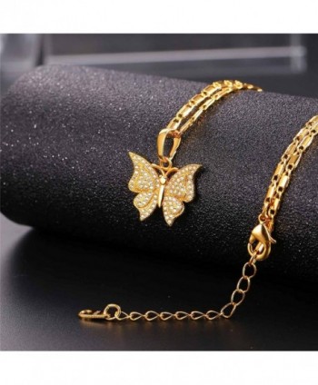 Diamond accented Plated Butterfly Pendant Necklace in Women's Pendants