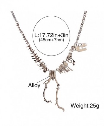 Silver Dinosaur Necklace Earrings Collar