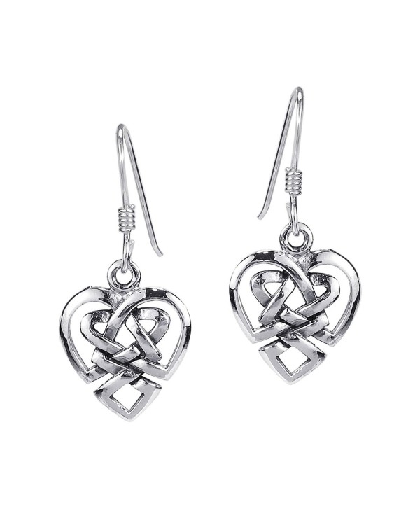 Union of Love Celtic Heart Knot .925 Sterling Silver Earrings - CP11GY99FD1