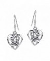 Union of Love Celtic Heart Knot .925 Sterling Silver Earrings - CP11GY99FD1