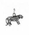 Sterling Silver Tiny Tiger Charm 18 inch Necklace- 3/4 inch - CO111FJ2XHF