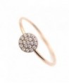 14K Rose Gold Plated Minimalist CZ Simulated Diamond Stacking Circle Disc Stackable Ring - CJ185HOW04M