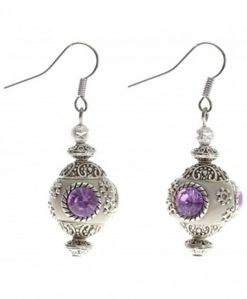 Lova Jewelry Vintage Lilac Stone Earrings - CQ11O5098SN