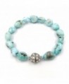 Natural Stone Larimar Bracelet Crystal Magnet Clasp 7.5" - CY182WEAX6K