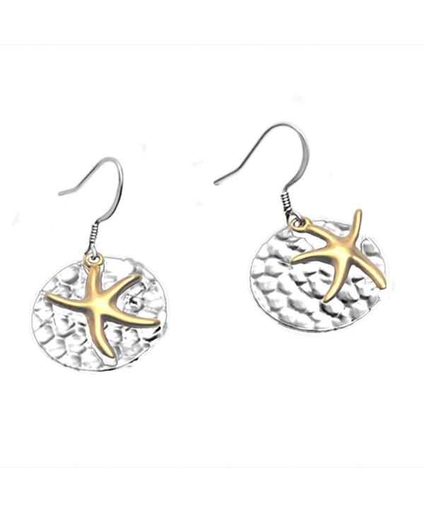 Starfish with Hammered Disc Earrings by Cape Cod Jewelry-CCJ - C911T2XC8PN