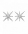 EVER FAITH 925 Sterling Silver Full Cubic Zirconia Winter Snowflake Star Stud Earrings Clear - C81200EUIF9