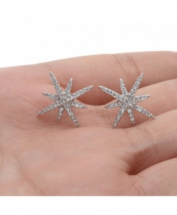 EVER FAITH Sterling Zirconia Snowflake in Women's Stud Earrings