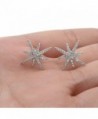 EVER FAITH Sterling Zirconia Snowflake in Women's Stud Earrings