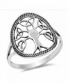 Oxidized Celtic Knot Tree of Life Filigree Ring Sterling Silver Band Sizes 5-10 - CG182YLQ7SI