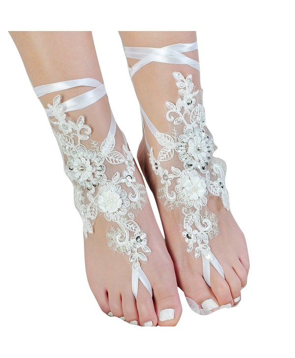 Lace Barefoot Sandals Beach Wedding Anklet Sexy Jewelry Wedding Shoes With Sparkle Sequins Cq12ez0o0hl