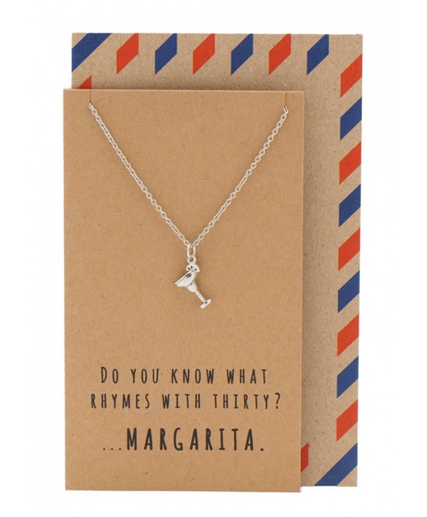 Quan Jewelry Happy 30th Birthday Margarita Necklace- Funny Quotes Birthday Cards- 16-in to 18-in - CF12MY0VD5Y