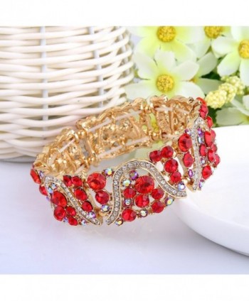 EVER FAITH Gold Tone Austrian Bracelet in Women's Stretch Bracelets