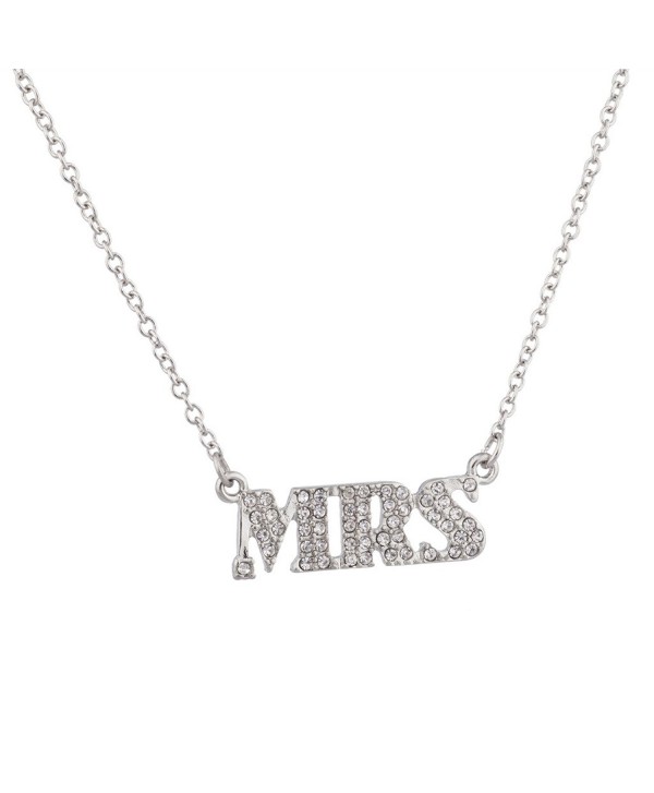 Lux Accessories MRS Miss Taken Pave Pendant Necklace. - CO123FINSGD
