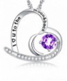 Amethyst February Birthstone Necklace anniversary - Natural Amethyst Heart & Moon Necklace - CU189QH973I