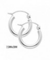 14K White Gold 13 mm in Diameter Classic Hoop Earrings with 2.0 mm in Thickness and Snap Post Closure - CI11OMNZAGV