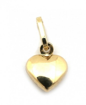 14k Yellow Gold Tiny Puffed Heart Pendant - CT12N5IH0AD