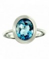 RB Gems Sterling Silver 925 Ring GENUINE GEMSTONE Oval 10x8 mm with Rhodium-Plated Finish- Bezel-Setting - C01832L8LWG
