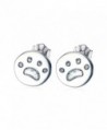 YFN 925 Sterling Silver Animal Puppy Pet Cat Dog Paw Stud Earrings for Women Girls - C912O1HZFEM