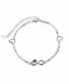 S925 Sterling Silver Infinity Endless Love Symbol Bracelet Love Heart Charm Adjustable Braclets - CN1855EAMH2