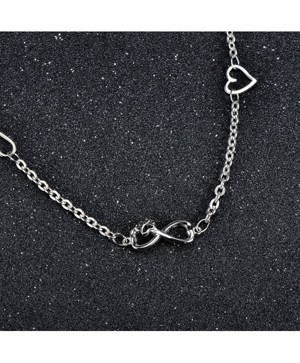 S925 Sterling Silver Infinity Endless Love Symbol Bracelet Love Heart ...
