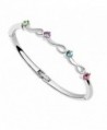 Crystals from Swarovski Multi Colorful Bangle Bracelet 18 ct White Gold Plated for Women 7" - CA12MAH8J1B