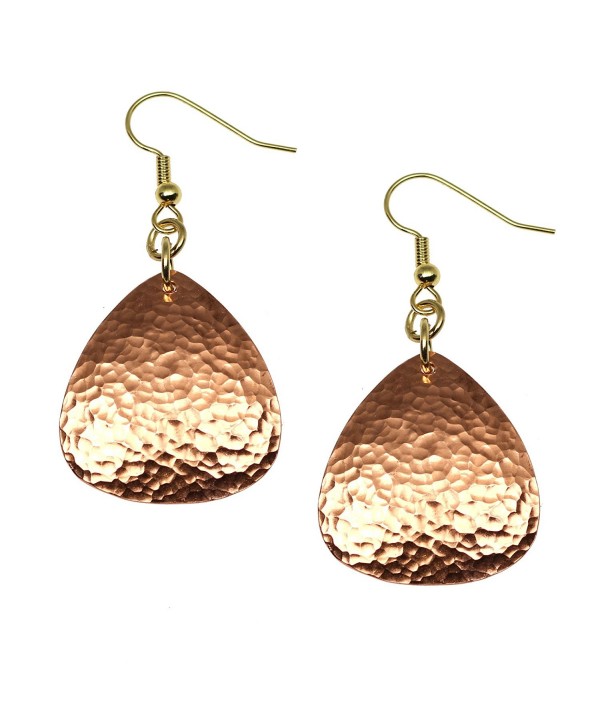 Hammered Copper Triangular Drop Earrings By John S Brana Handmade Jewelry Durable Copper Earrings - CP12BNV0EAB