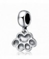 Hoobeads 925 Sterling Silver Puppy Dog Paw Dangle Charms Fits European Charms Bracelets - CQ11A6ALPX5