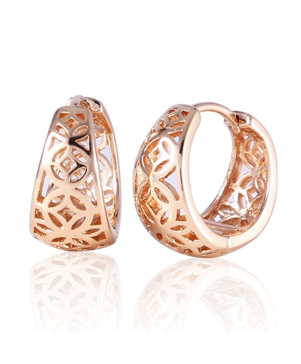 GULICX Gold Tone Stunning Simple Style Party Women's Hoop Earrings - C61222NTV45