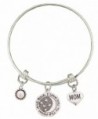 Mom Love You To The Moon Silver Wire Adjustable Bracelet Heart Jewelry Gift - C412BC16FKL