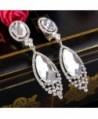 BriLove Infinity Teardrop Chandelier Silver Tone in Women's Clip-Ons Earrings