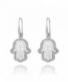 Earrings Fatimas Earring Rhinestone Anti allergy - Silver Plated Fatima's Hand - C5188LU4M7R