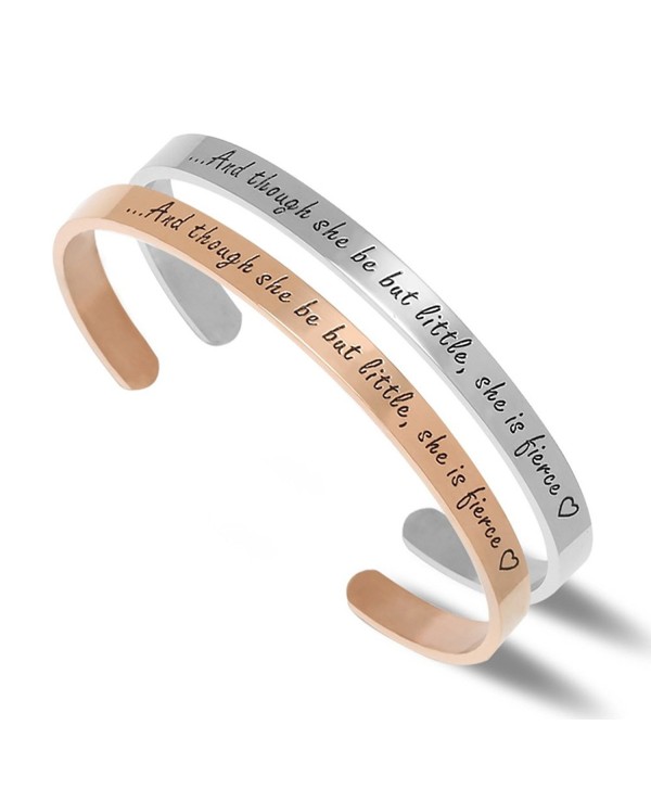 NewChiChi Bracelet Engraved Little%EF%BC%8CShe Inspirational - 2 Pack - CB180AXXAKD