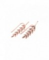 MYS Collection Women's Leaf Fashion Threader Earrings - Delicate Crawler Cuff Stud Jacket Earrings - Rose Gold - CP1878RIQM5
