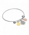 Don't Look Back That's Not Where You're Going Inspirational Adjustable Charm Antique Brushed Bangle - C611VLFSQBP