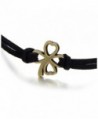 Ladies Womens Girls Black Choker Necklace with Vintage Four Leaf Clover Charm Pendant - CG12KB1EZSH