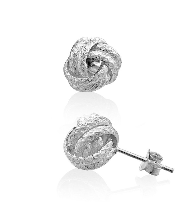 WithLoveSilver 925 Sterling Silver Thick Love Knot Stud Earrings - CD127BQUHQ9