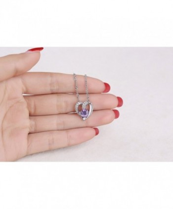 Sterling Natural Amethyst Gemstone Necklace in Women's Pendants