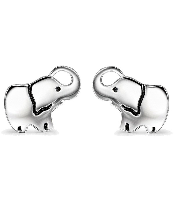 YFN Ladies Lovely Cute Jewelry Gift Silver Good Lucky Elephant Stud Earrings Charms - C412NR241Z9