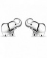 YFN Ladies Lovely Cute Jewelry Gift Silver Good Lucky Elephant Stud Earrings Charms - C412NR241Z9