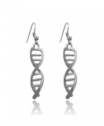 DNA Double Helix Earrings - Silver Toned - C112D2TTPQH