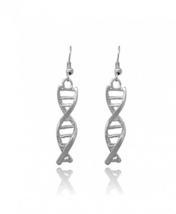 DNA Double Helix Earrings Silver