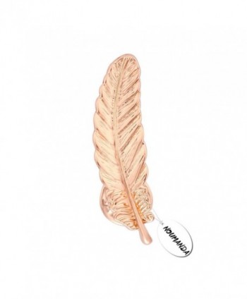 NOUMANDA Plated Leaf Feather Lapel Pin Collar Brooch for Women - CR12M7WVCS9
