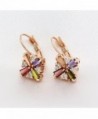 Kemstone Colorful Zirconia Leverback Earrings