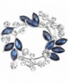 Gyn&Joy Clear Crystal Rhinestone Floral Wreath Pin Brooch BZ005 - Silvery Tone Plated - CC180E5NHI8