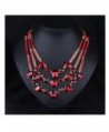 Hamer Women's Multi-color Crystal Luxury Statement Chokers Necklace Pendant Jewelry for Girls - Red - CR12FY2TKSX