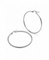 Silver Stainless Steel Earrings Yellow in Women's Hoop Earrings