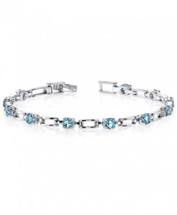 London Blue Topaz Bracelet Sterling Silver Rhodium Nickel Finish 3.00 Carats Chic Design - CO1141DNNGH