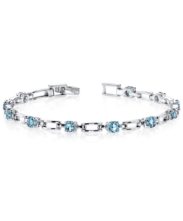 London Blue Topaz Bracelet Sterling Silver Rhodium Nickel Finish 3.00 Carats Chic Design - CO1141DNNGH